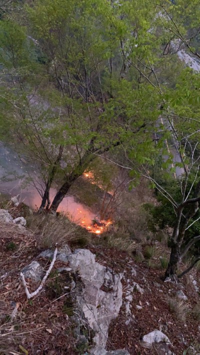 國家森林救火隊進行地面滅火